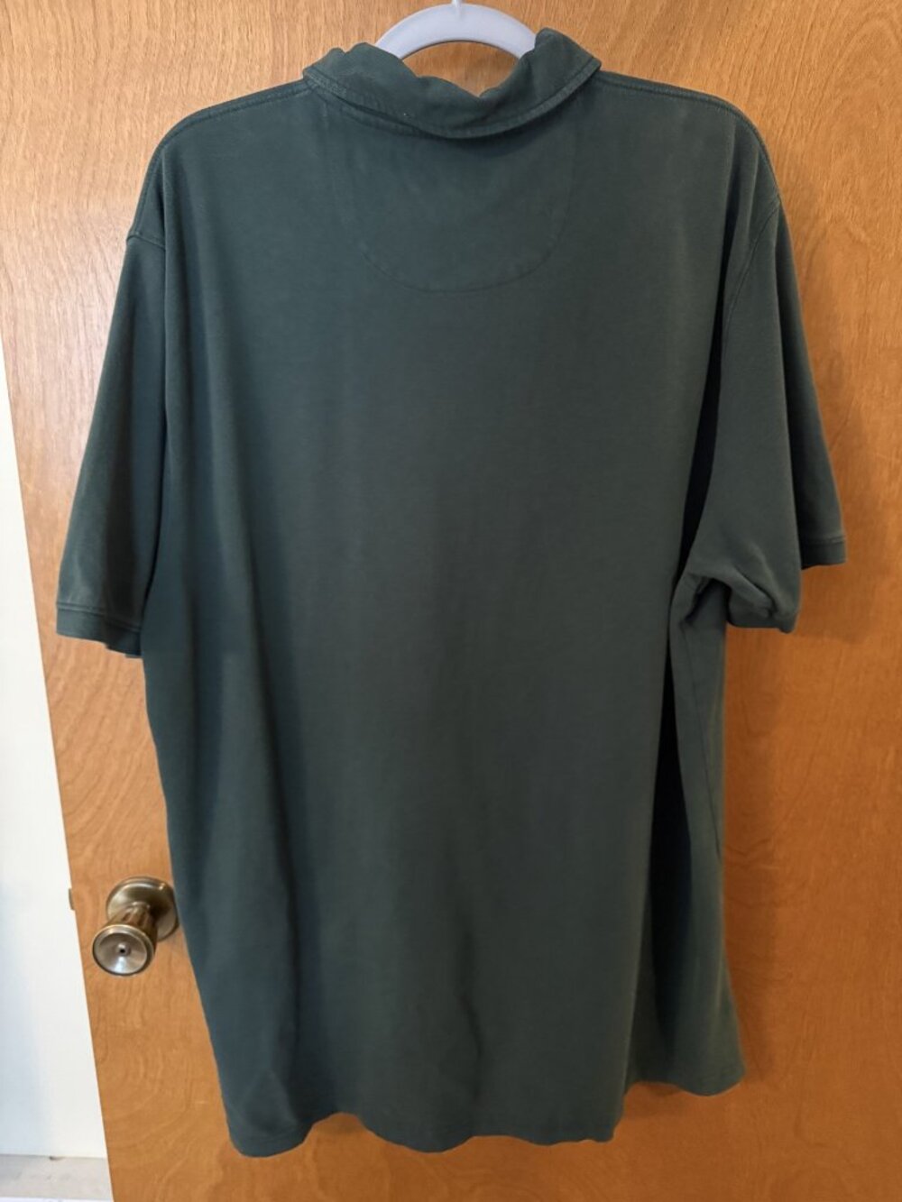 Orvis Mens Solid Dark Green Heavy Cotton Polo Shirt Size Large Short Sleeve - Picture 3 of 7